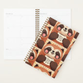 大げさな眠そうな目をした可愛らしい漫画のナマケモノ プランナー手帳 (ディスプレー)