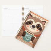 大げさな眠そうな目をした可愛らしい漫画のナマケモノ プランナー手帳 (ディスプレー)