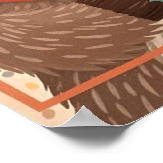 大げさな眠そうな目をした可愛らしい漫画のナマケモノ ポスター (角)