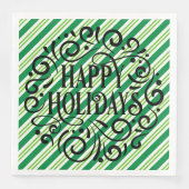 大すてき色の緑と白のストライプ休日 (正面)