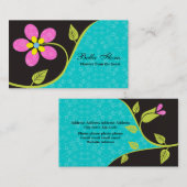 大はっきりしたきなホットピンクの花の名刺テンプレート 名刺 (正面/裏面)