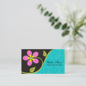 大はっきりしたきなホットピンクの花の名刺テンプレート 名刺 (スタンド正面)