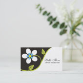 大はっきりしたきな白花名刺テンプレート 名刺 (スタンド正面)