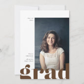 大はっきりした型卒業発表 案内状 (正面)