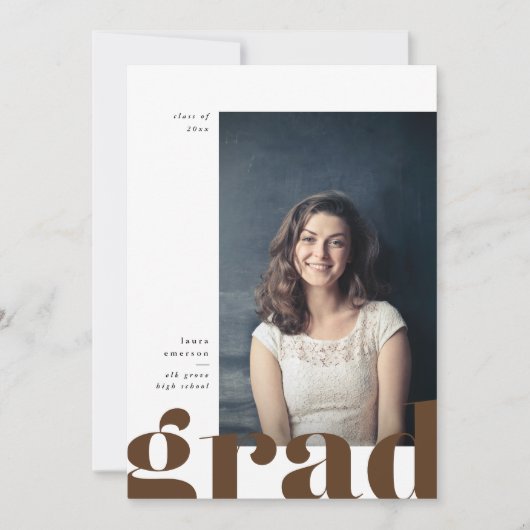 大はっきりした型卒業発表 案内状 (正面)