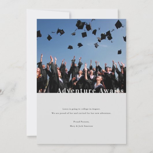 大はっきりした型卒業発表 案内状 (裏面)