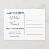 大はっきりした数写真結婚の 案内ポストカード (裏面)