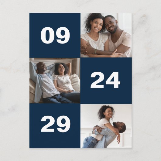 大はっきりした数写真結婚の 案内ポストカード (正面)