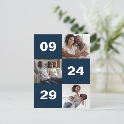 大はっきりした数写真結婚の 案内ポストカード (スタンド正面)