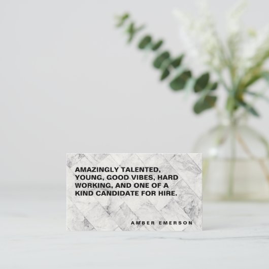 大はっきりした文字 |大理石タイル 名刺 (スタンド正面)