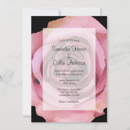 大はっきりした紫春バラ結婚ズ 招待状