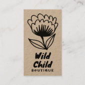 大はっきりした開花素朴ミニマルフローラQRコード 名刺 (正面)