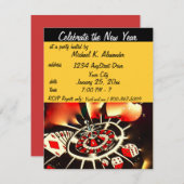 大みそかカジノテーマパーティー 招待状 (正面/裏面)