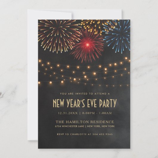 大みそかパーティの招待状|弦の光 招待状 (正面)