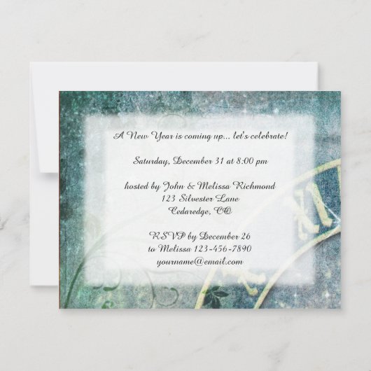 大みそかパーティの招待状 招待状 (裏面)