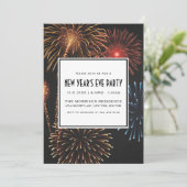 大みそかパーティの招待状| Fireworksモダン 招待状 (スタンド正面)