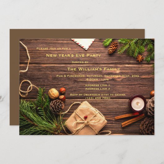 大みそか装飾パーティー 招待状 (正面/裏面)