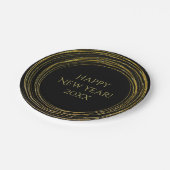 大みそか黒金ゴールドグリッター ペーパープレート (アングル)