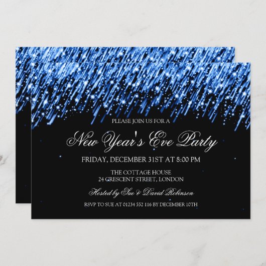大みそエレガントかが青い星を落とす 招待状 (正面/裏面)