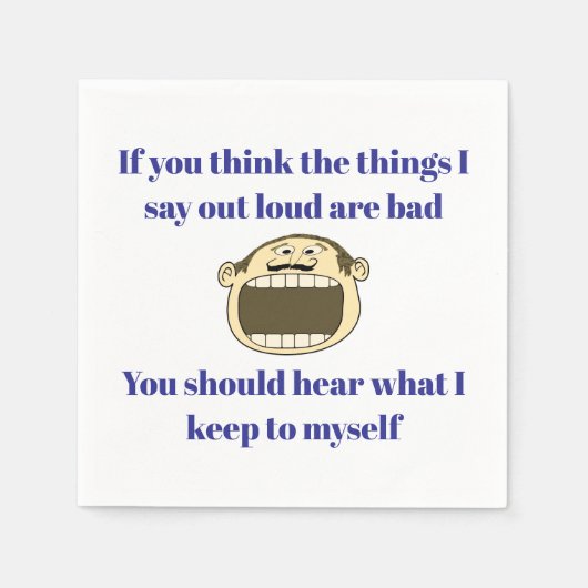 大もしきな声で言う – カクテルおもしろいナプキン スタンダードカクテルナプキン (正面)