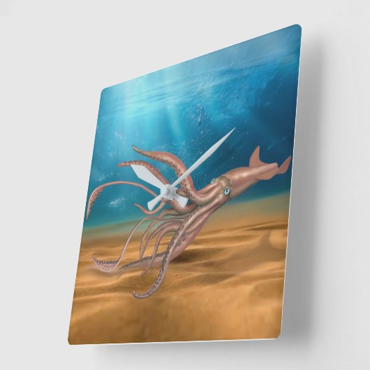 大イカ スクエア壁時計 (傾斜)