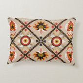 大イタリアン形タイル花と刺繍 アクセントクッション (裏面)