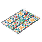 大イタリアン形タイル花と刺繍 ノートブック (左側)