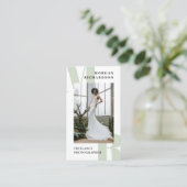 大イニシャルセージグリーンタイポグラフィ写真家 名刺 (スタンド正面)