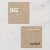 大イニシャル – スクエア – クラフト スクエア名刺 (正面/裏面)