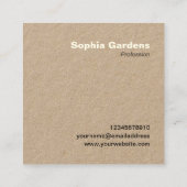 大イニシャル – スクエア – クラフト スクエア名刺 (裏面)