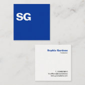 大イニシャル – スクエア – ネイビーブルー スクエア名刺 (正面/裏面)