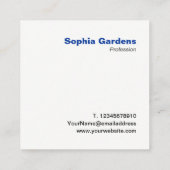 大イニシャル – スクエア – ネイビーブルー スクエア名刺 (裏面)