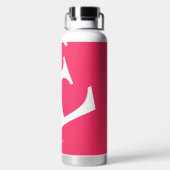 大イニシャル |モダンタイポグラフィ |ピンク ウォーターボトル (背面)