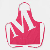 大イニシャル |モダンタイポグラフィ |ピンク エプロン (正面)