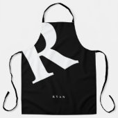 大イニシャル |モダンタイポグラフィ |黒 エプロン (正面)
