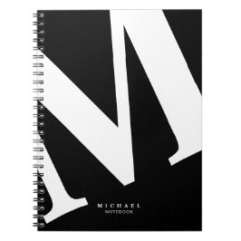 大イニシャル |モダンタイポグラフィ |黒 ノートブック