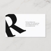 大イニシャル |モダンタイポグラフィ |黒 名刺 (裏面)