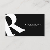 大イニシャル |モダンタイポグラフィ |黒 名刺 (正面)