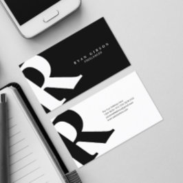 大イニシャル |モダンタイポグラフィ |黒 名刺