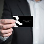 大イニシャル |モダンタイポグラフィ |黒 名刺