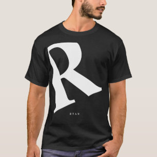 大イニシャル モダンタイポグラフィ 黒 Tシャツ
