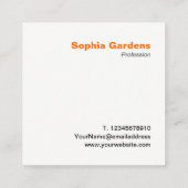 大イニシャル – 四角 – オレンジ スクエア名刺 (裏面)