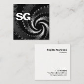 大イニシャル – 正方形 – 暗渦 スクエア名刺 (正面/裏面)
