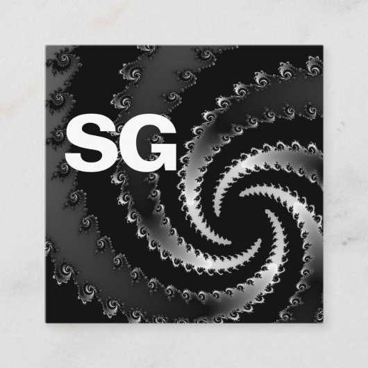大イニシャル – 正方形 – 暗渦 スクエア名刺 (正面)