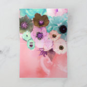 大エレガントきなDIVA帽子と猫、ピンクのバラのバレンタイン シーズンカード (内部)