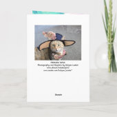 大エレガントきなDIVA帽子と猫、ピンクのバラのバレンタイン シーズンカード (裏面)