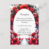 大エレガントスタイリッシュ赤ケシ結婚ス エンクロージャーカード (正面)