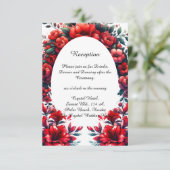 大エレガントスタイリッシュ赤ケシ結婚ス エンクロージャーカード (スタンド正面)