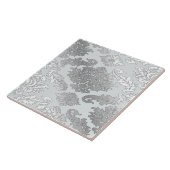 大エレガントティール(緑がかった色)ブルーダマスクタイル タイル (側面)