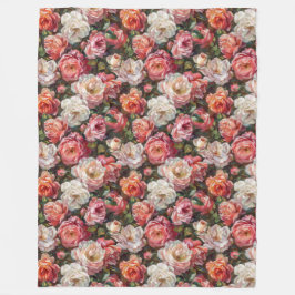 大エレガントバラ開花フリースブランケット フリースブランケット
